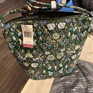 Vera Bradley Green Floral Quilted Shoulder Bag